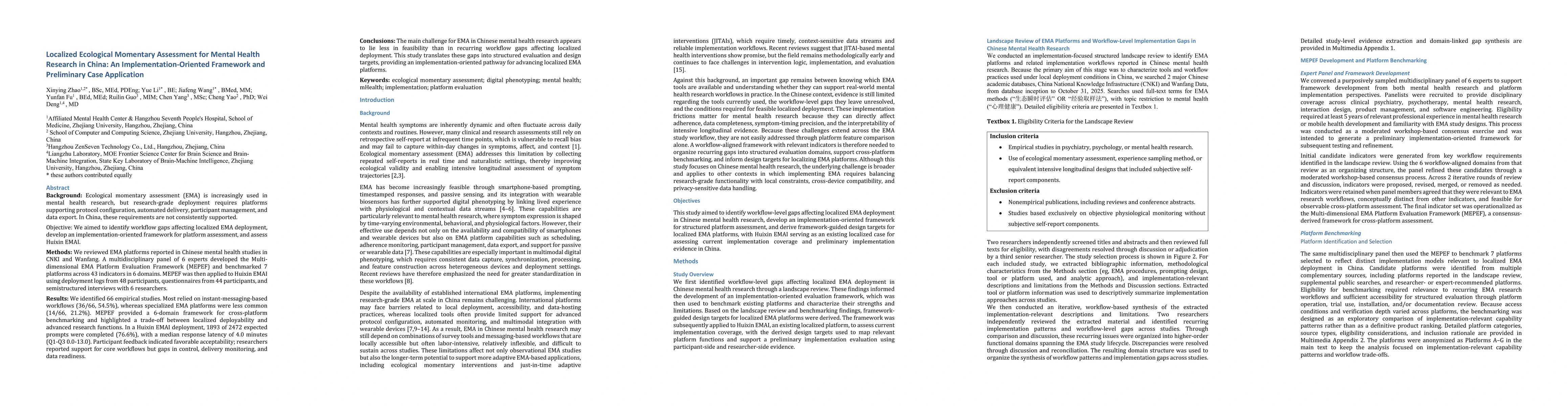 Thumbnail for Localized Ecological Momentary Assessment for Mental Health Research in China: An Implementation-Oriented Framework and Preliminary Case Application