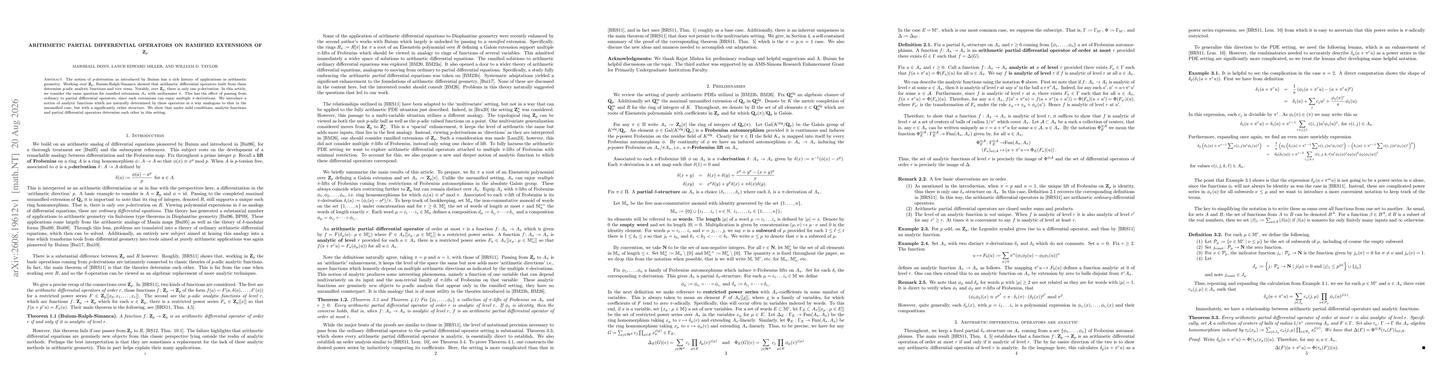 Thumbnail for Arithmetic partial differential operators on ramified extensions of $\ZZ_p$