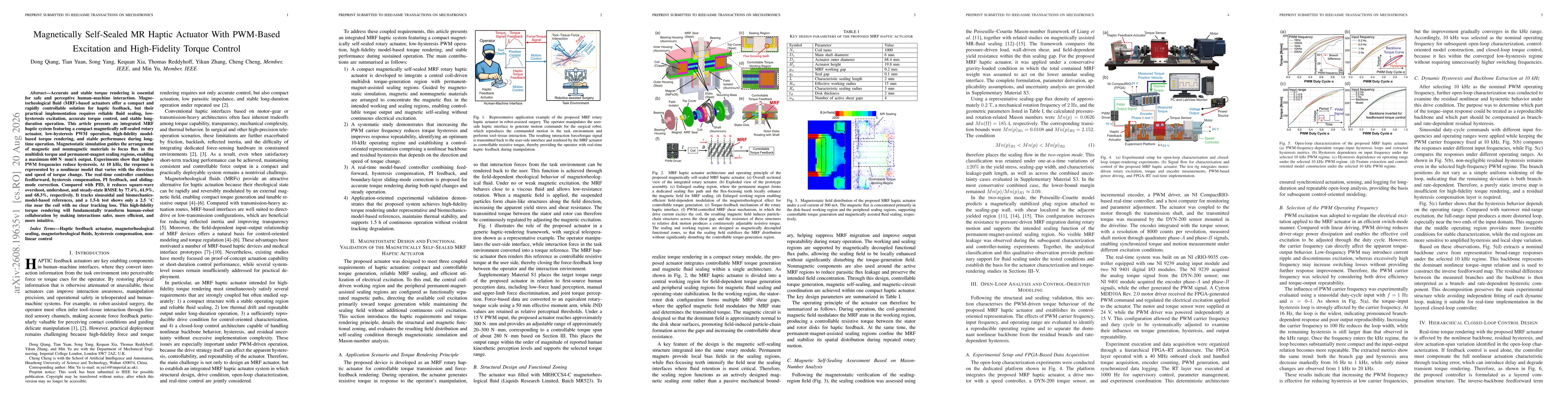 Thumbnail for Magnetically Self-Sealed MR Haptic Actuator With PWM-Based Excitation and High-Fidelity Torque Control