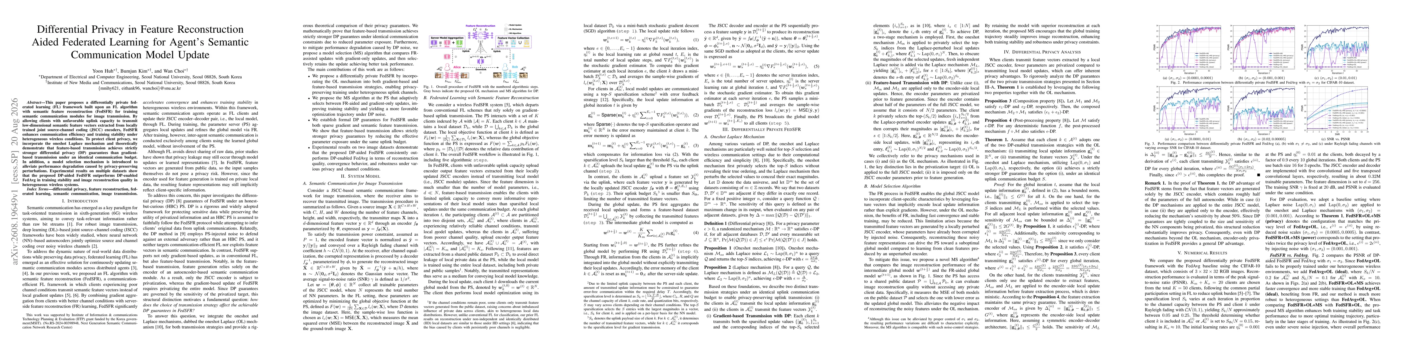 Thumbnail for Differential Privacy in Feature Reconstruction Aided Federated Learning for Agent's Semantic Communication Model Update