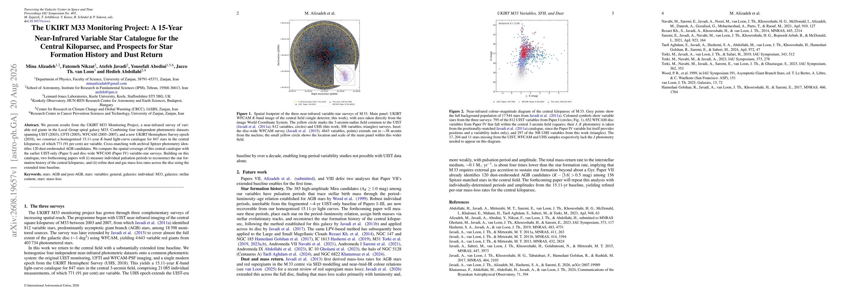 Thumbnail for The UKIRT M33 Monitoring Project: A 15-Year Near-Infrared Variable Star Catalogue for the Central Kiloparsec, and Prospects for Star Formation History and Dust Return