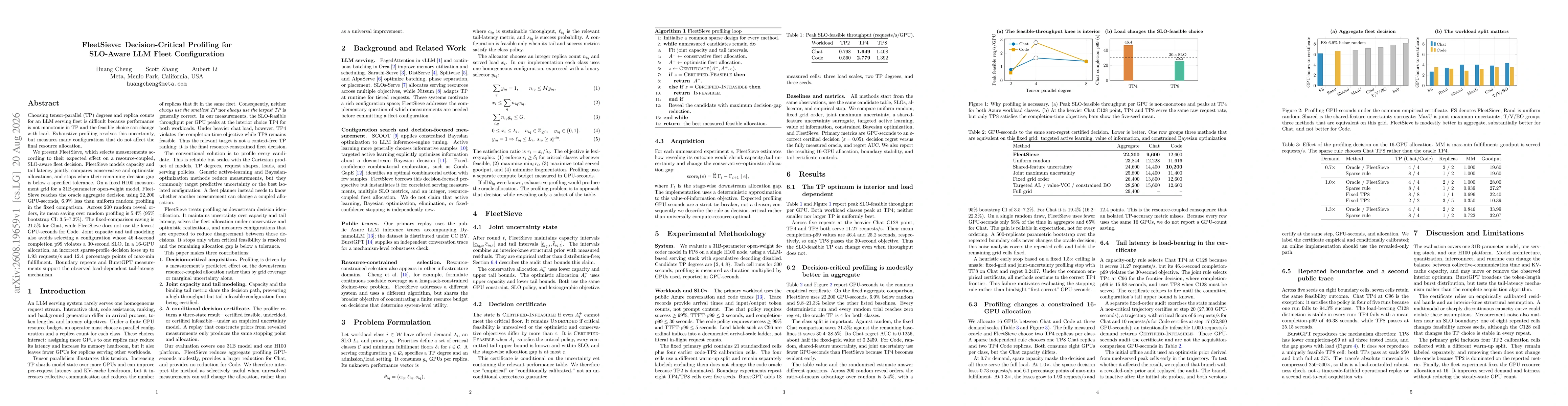 Thumbnail for FleetSieve: Decision-Critical Profiling for SLO-Aware LLM Fleet Configuration