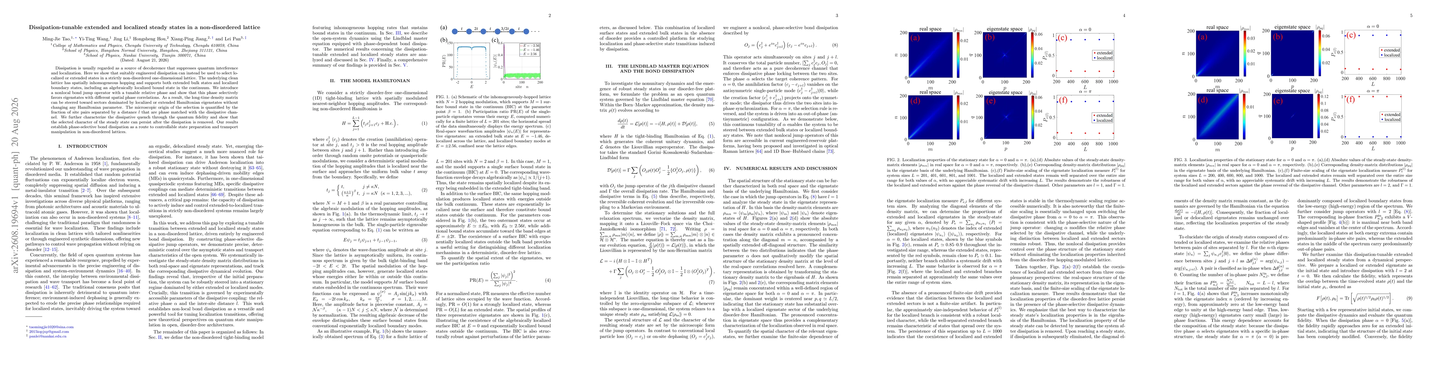 Thumbnail for Dissipation-tunable extended and localized steady states in a non-disordered lattice
