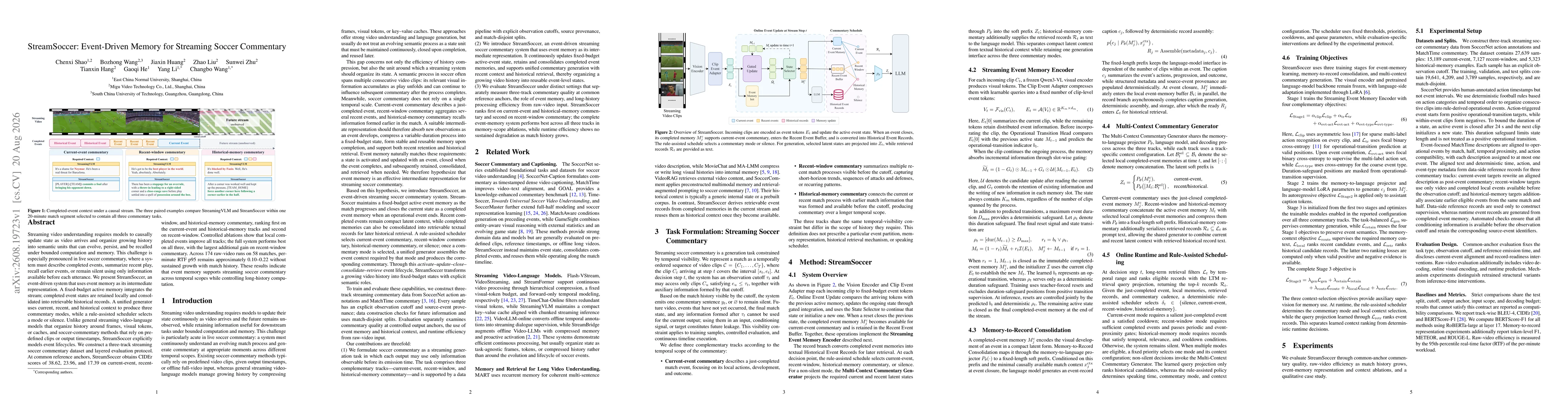 Thumbnail for StreamSoccer: Event-Driven Memory for Streaming Soccer Commentary