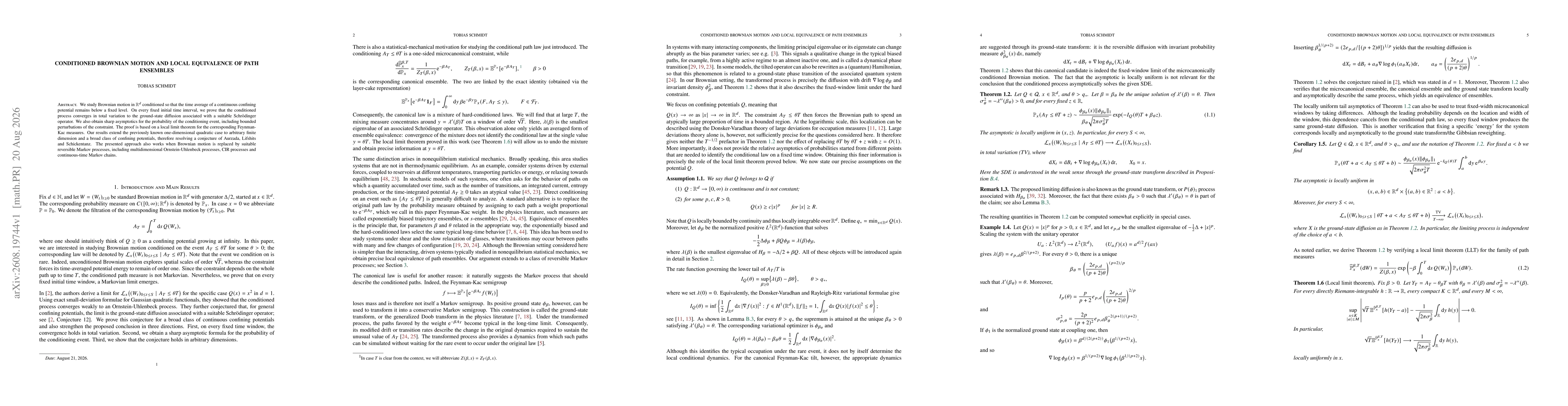 Thumbnail for Conditioned Brownian motion and local equivalence of path ensembles