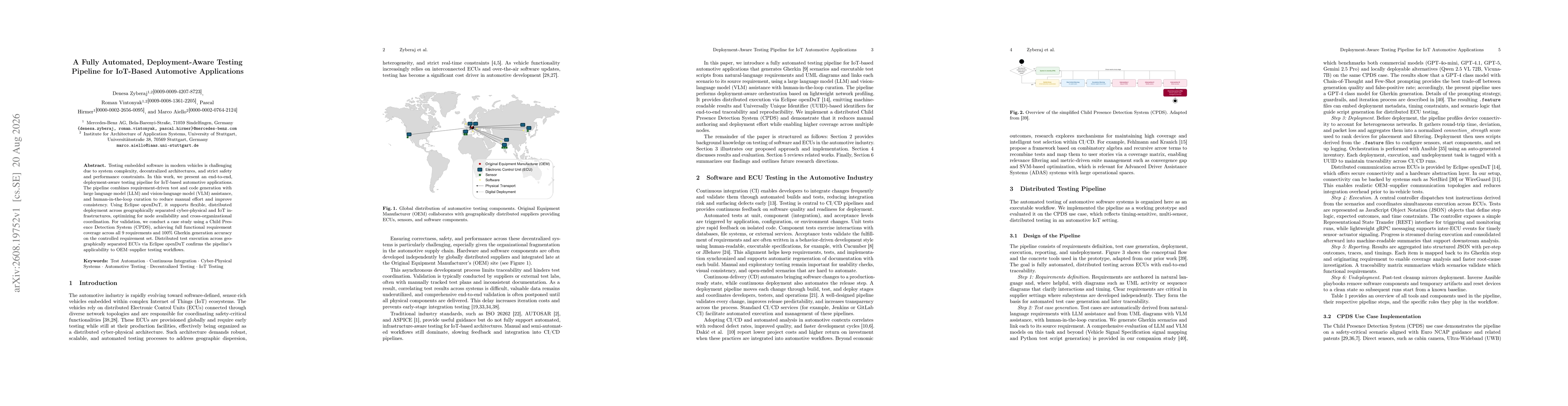 Thumbnail for A Fully Automated, Deployment-Aware Testing Pipeline for IoT-Based Automotive Applications