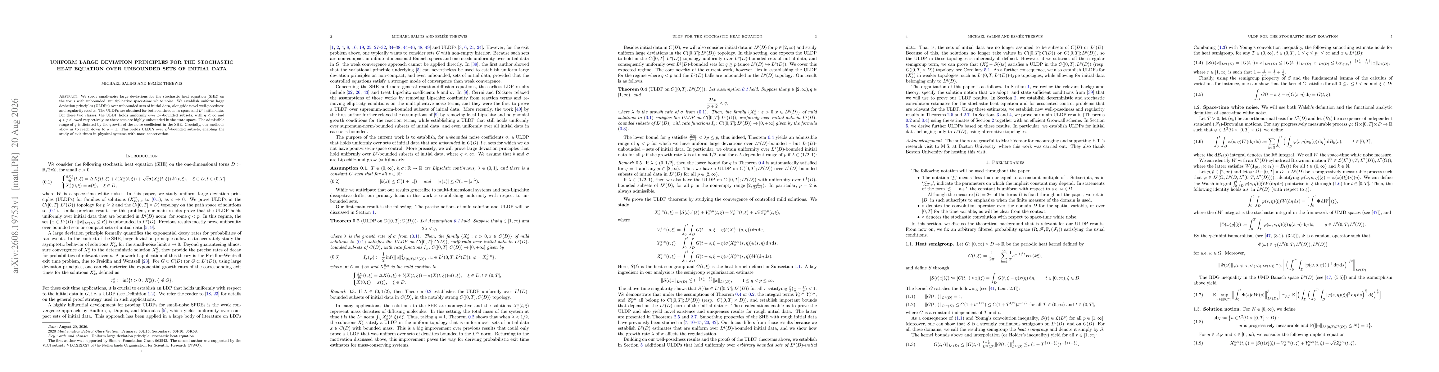 Thumbnail for Uniform large deviation principles for the stochastic heat equation over unbounded sets of initial data
