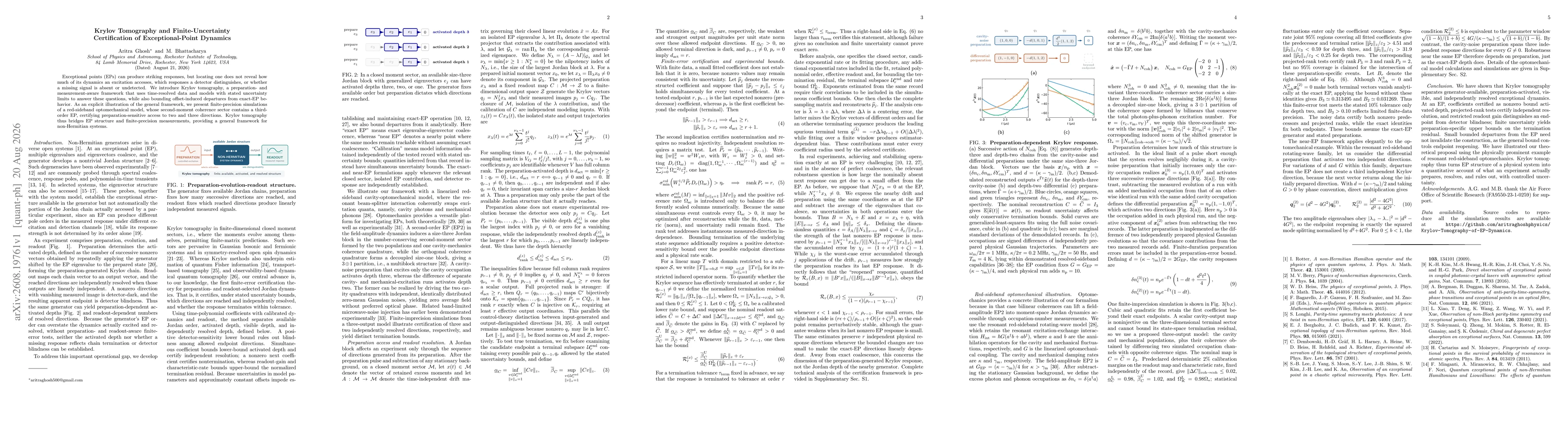 Thumbnail for Krylov Tomography and Finite-Uncertainty Certification of Exceptional-Point Dynamics