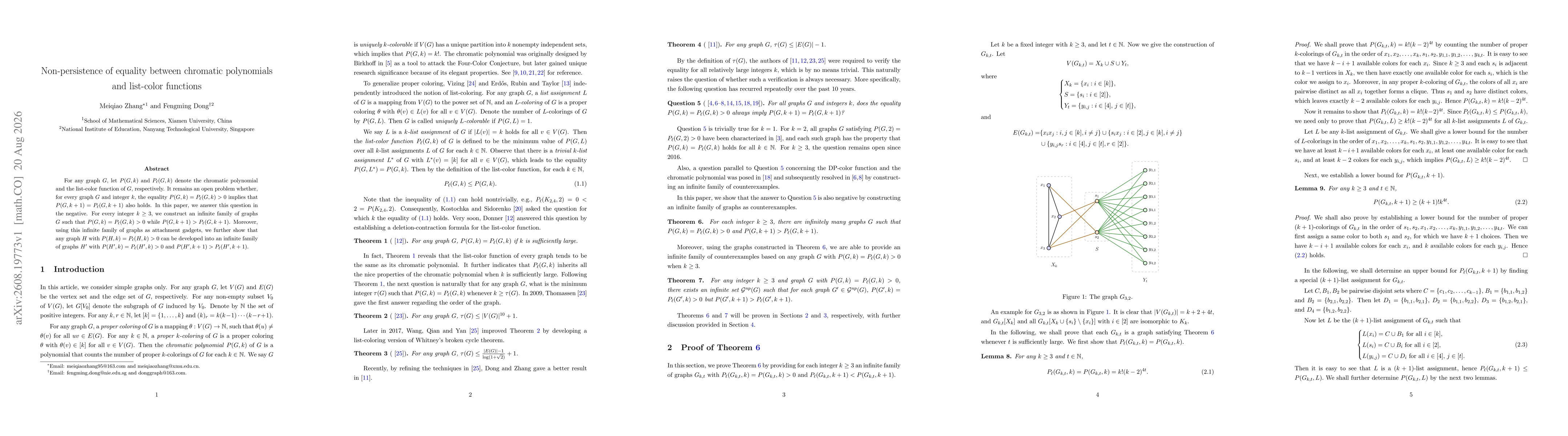 Thumbnail for Non-persistence of equality between chromatic polynomials and list-color functions