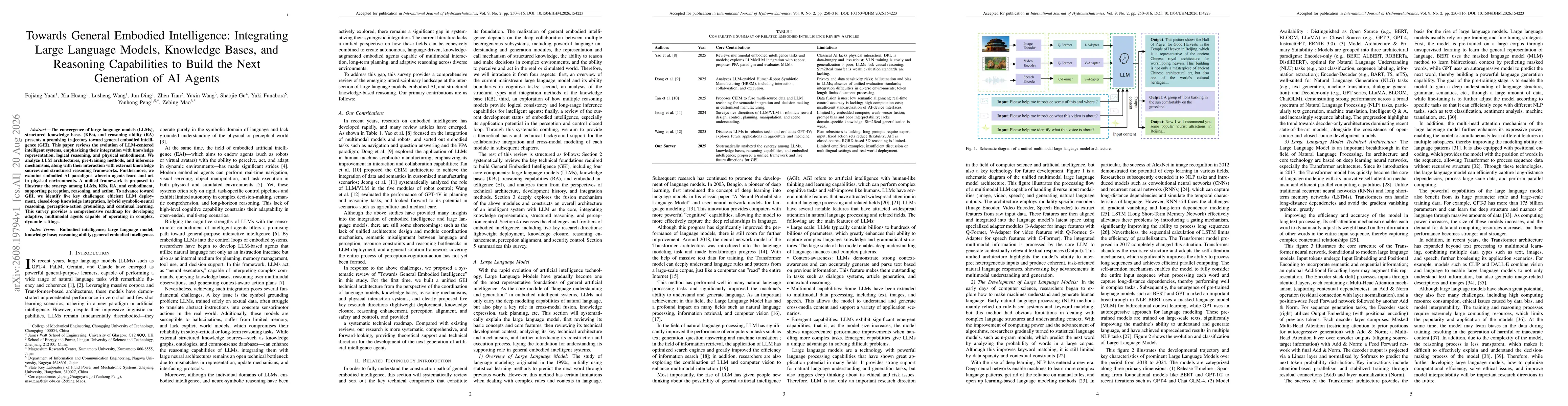Thumbnail for Towards general embodied intelligence: integrating large language models, knowledge bases, and reasoning capabilities to build the next generation of AI agents