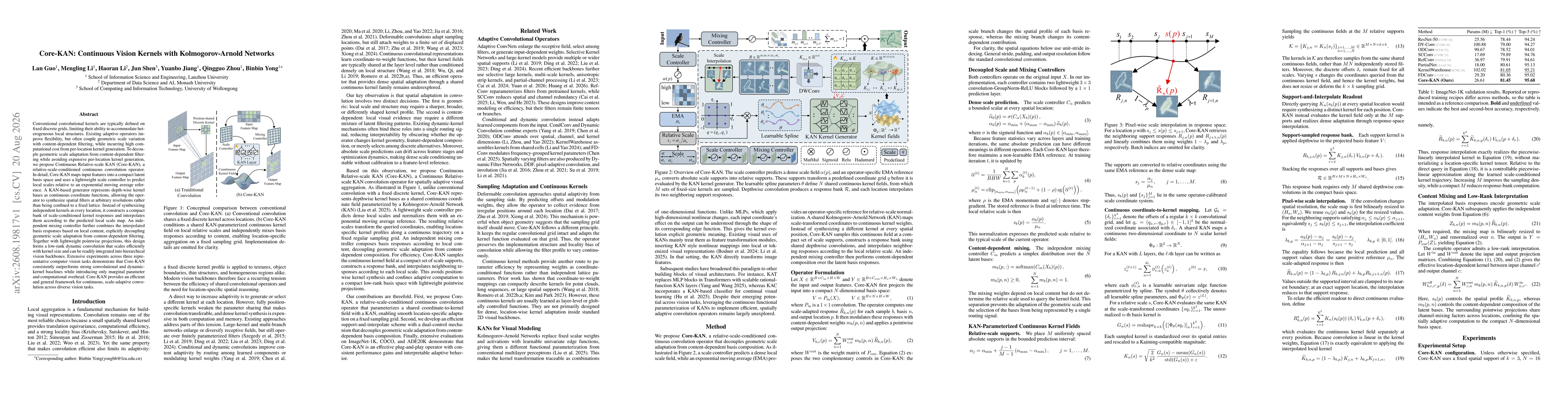 Thumbnail for Core-KAN: Continuous Vision Kernels with Kolmogorov-Arnold Networks