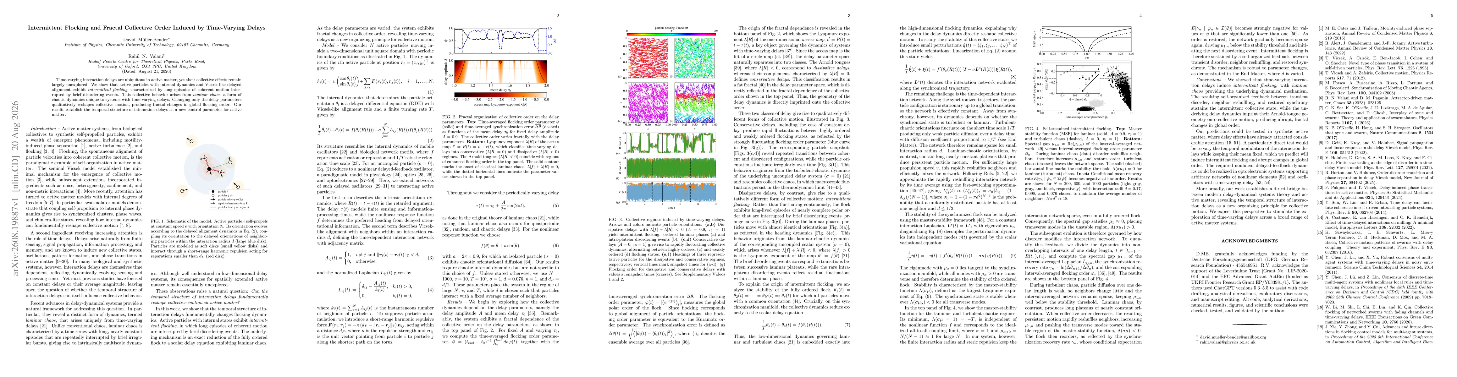 Thumbnail for Intermittent Flocking and Fractal Collective Order Induced by Time-Varying Delays