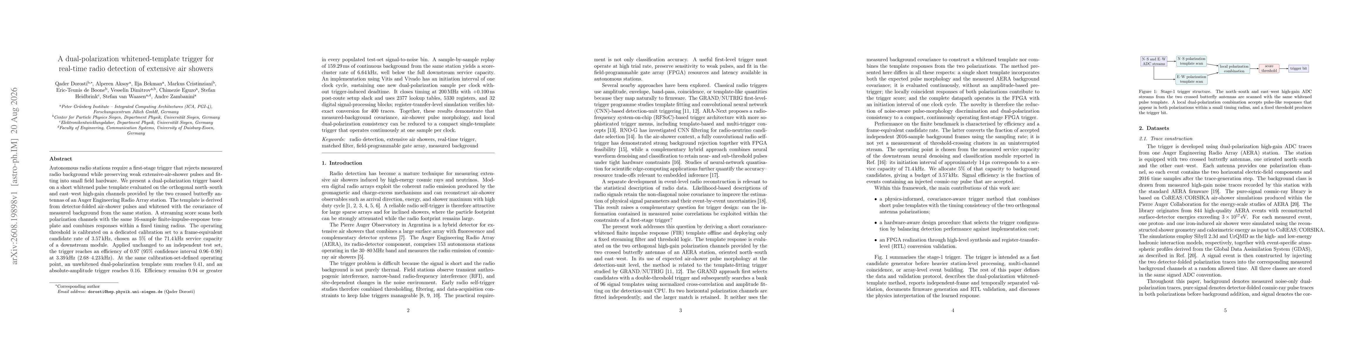 Thumbnail for A dual-polarization whitened-template trigger for real-time radio detection of extensive air showers