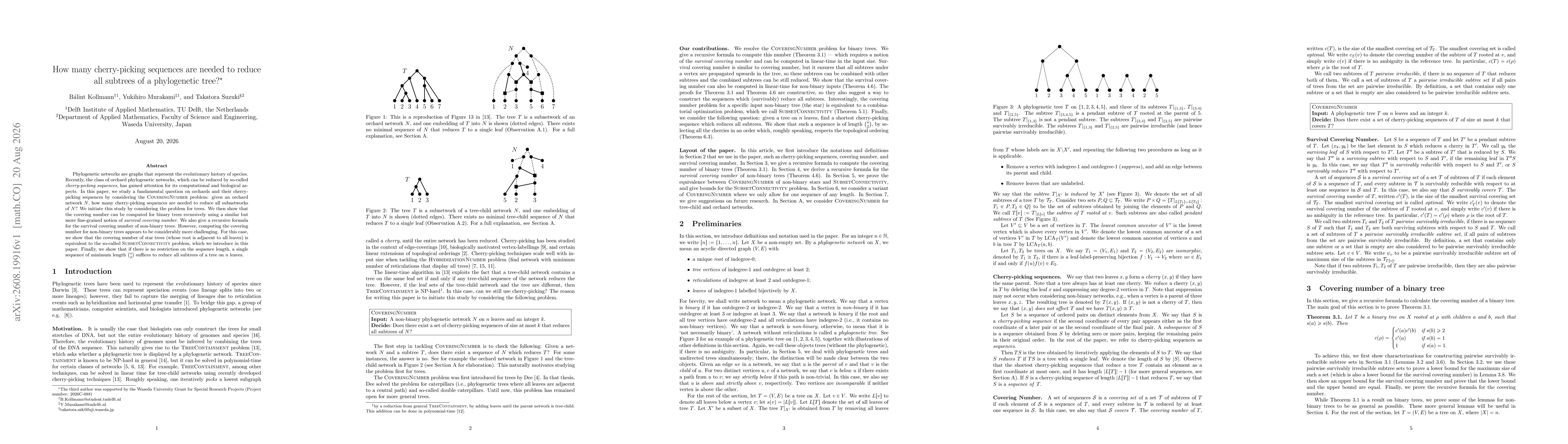 Thumbnail for How many cherry-picking sequences are needed to reduce all subtrees of a phylogenetic tree?