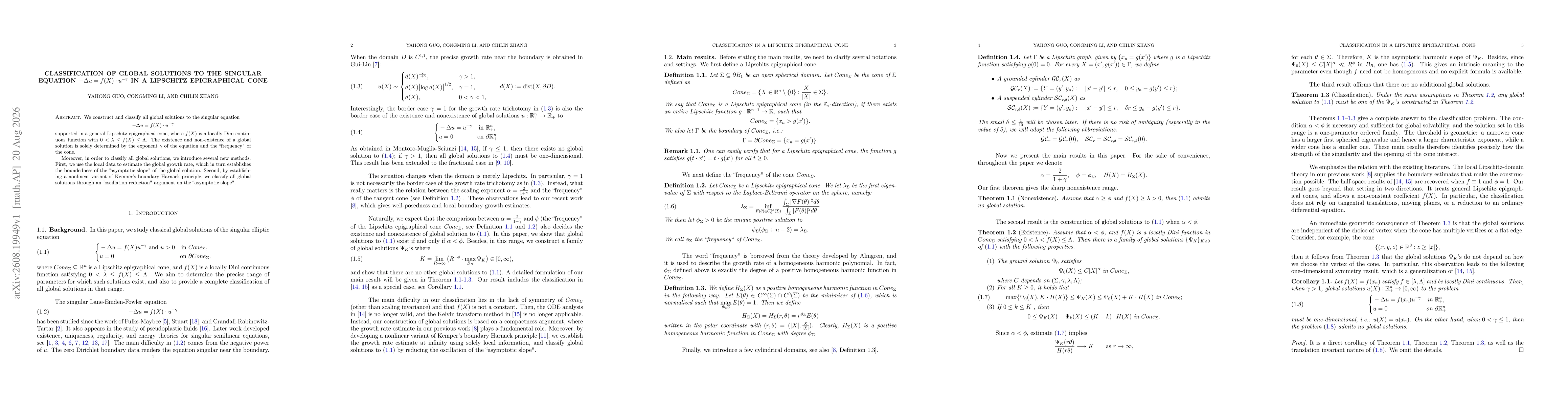 Thumbnail for Classification of global solutions to the singular equation $-Δu=f(X)\cdot u^{-γ}$ in a Lipschitz epigraphical cone