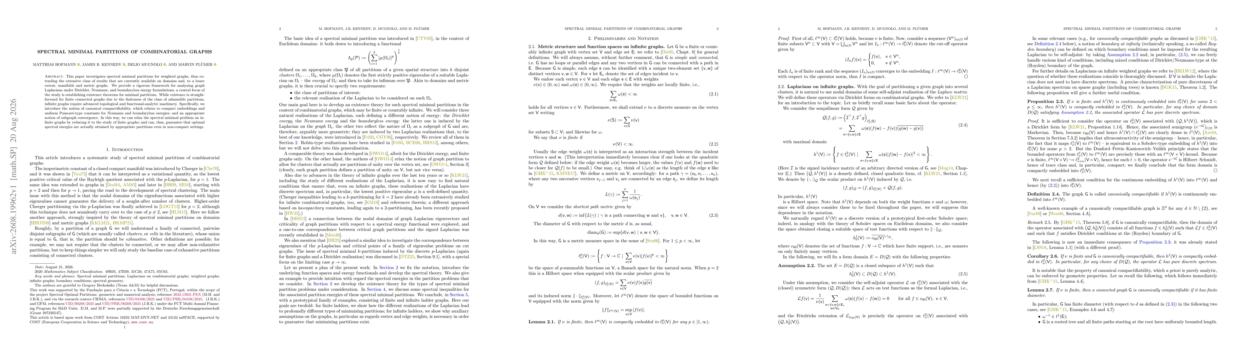 Thumbnail for Spectral minimal partitions of combinatorial graphs