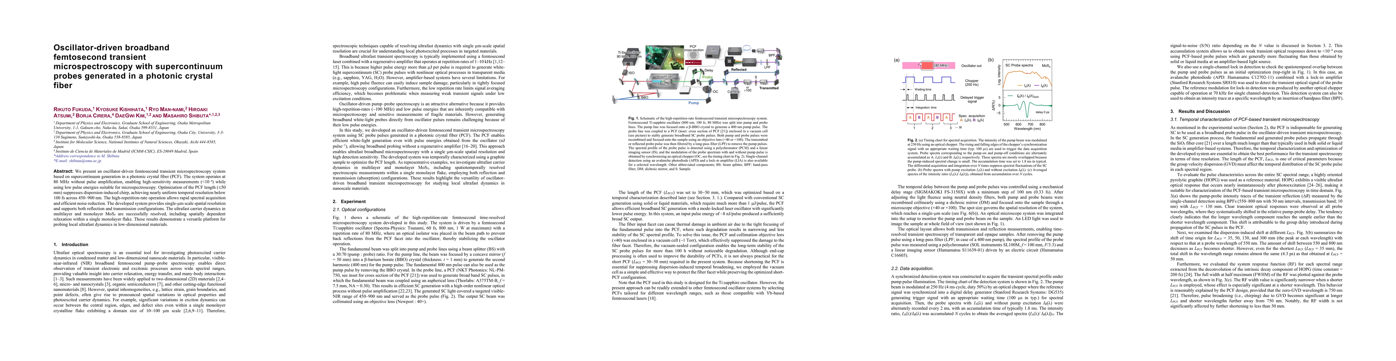 Thumbnail for Oscillator-driven broadband femtosecond transient microspectroscopy with supercontinuum probes generated in a photonic crystal fiber