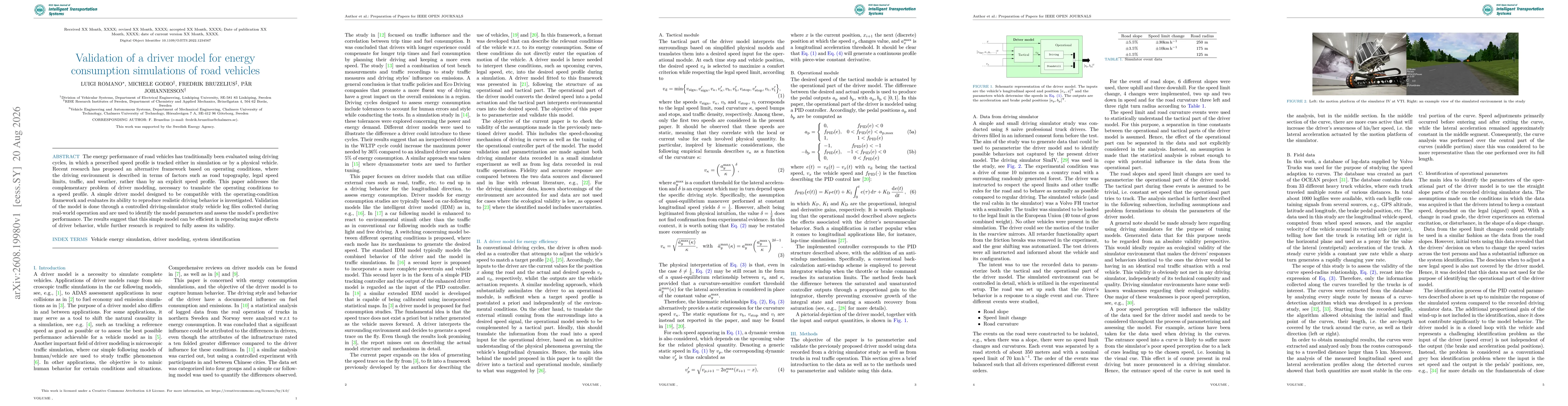Thumbnail for Validation of a driver model for energy consumption simulations of road vehicles