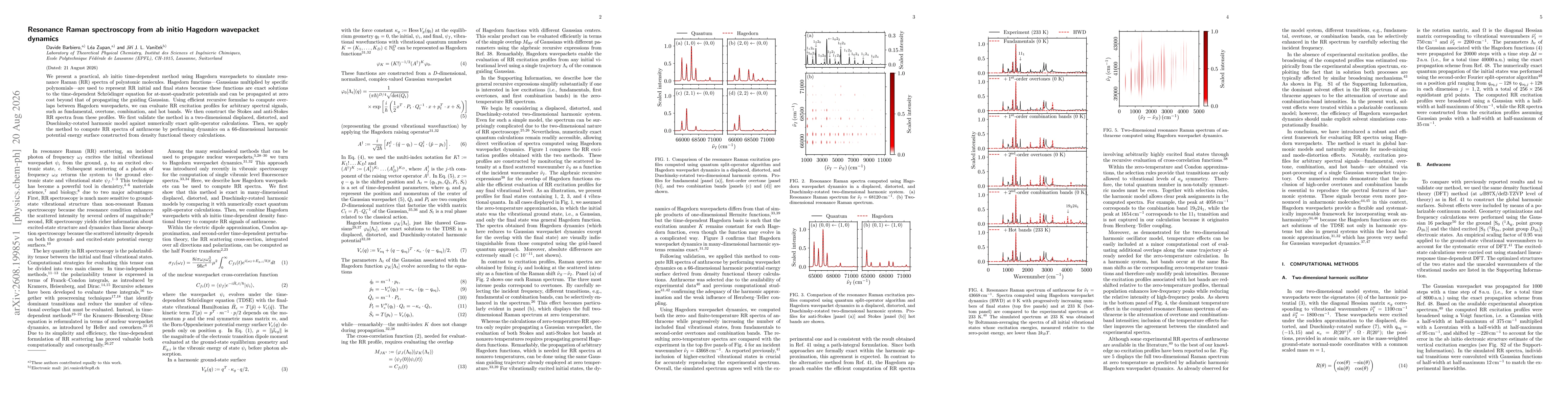 Thumbnail for Resonance Raman spectroscopy from ab initio Hagedorn wavepacket dynamics