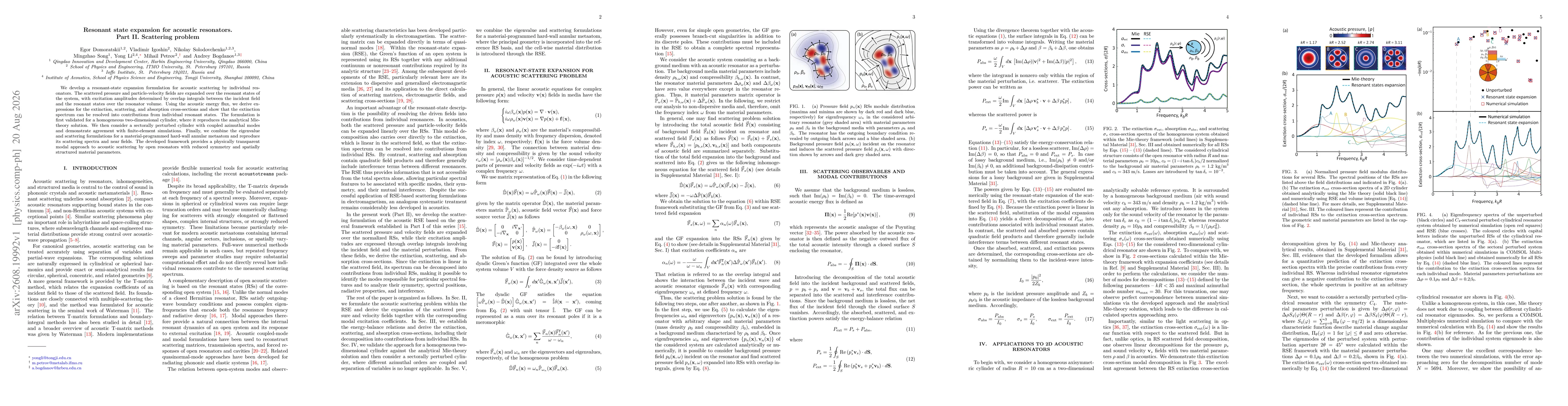 Thumbnail for Resonant state expansion for acoustic resonators. Part II. Scattering problem