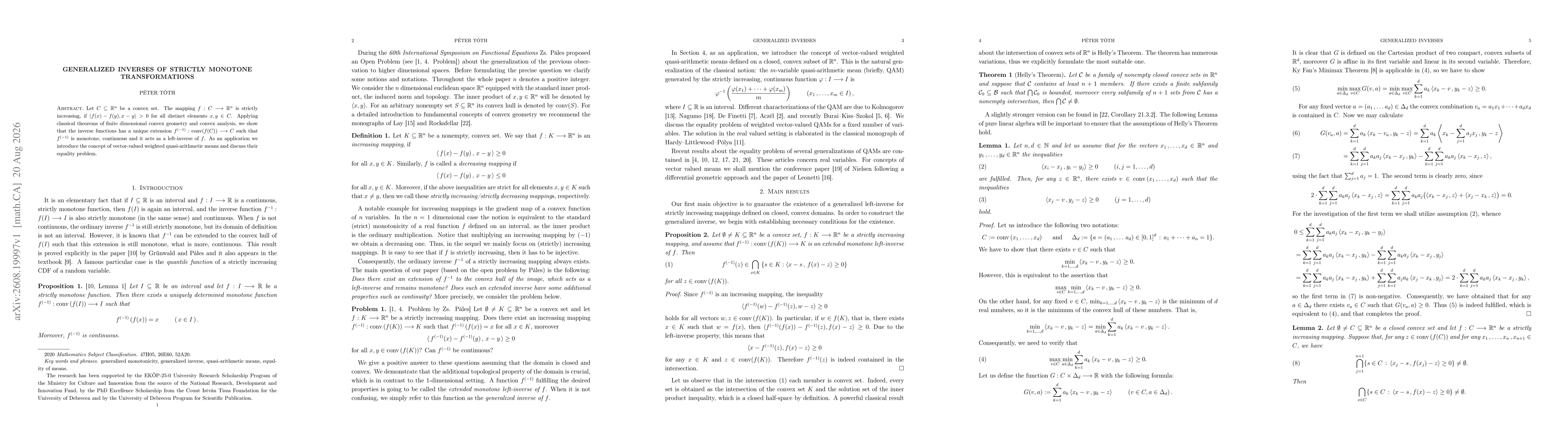 Thumbnail for Generalized inverses of strictly monotone transformations