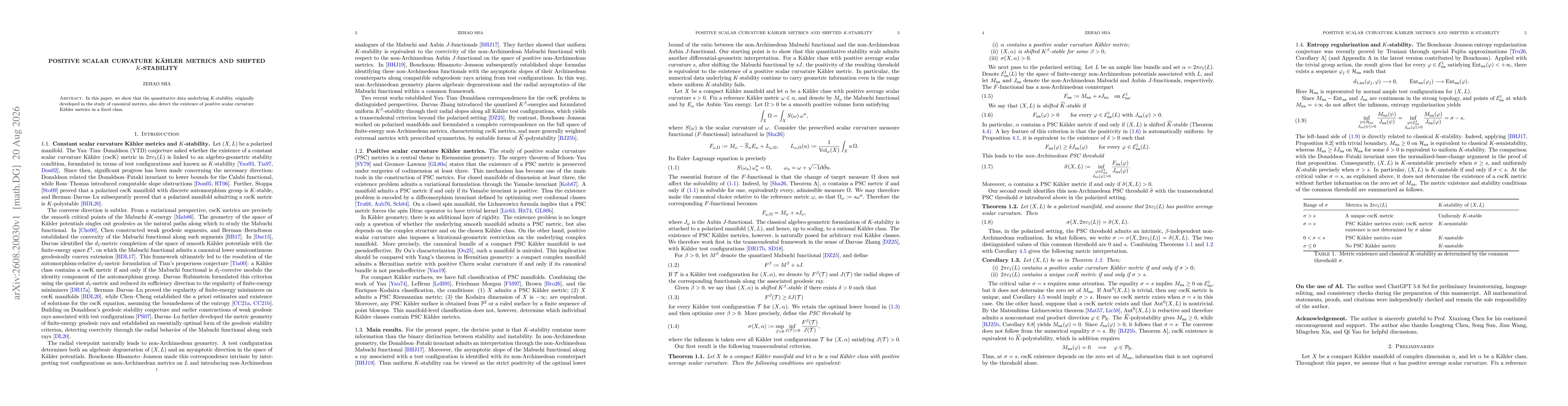 Thumbnail for Positive scalar curvature Kähler metrics and shifted $K$-stability