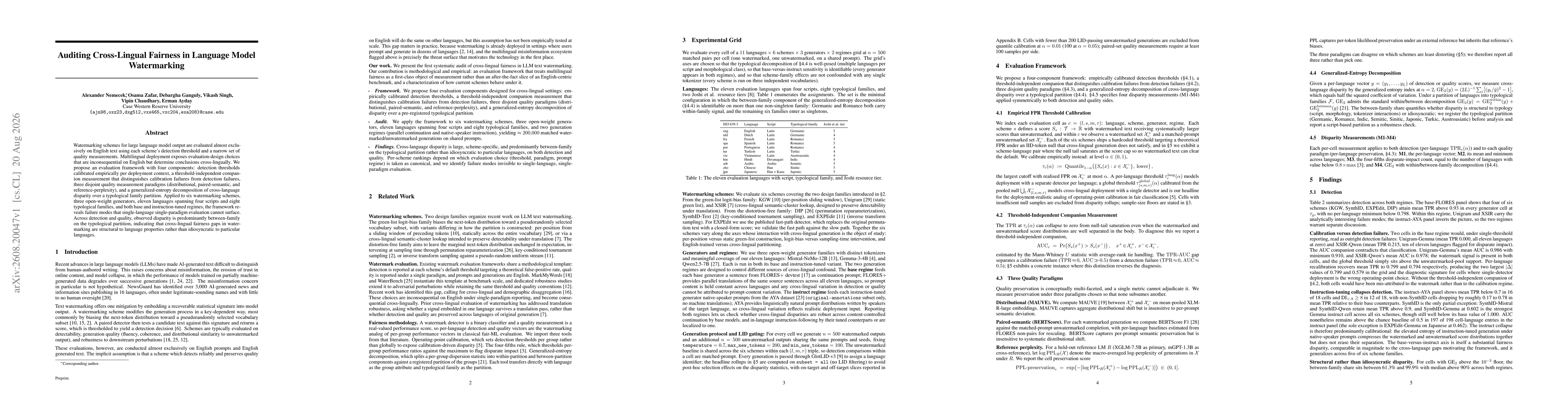 Thumbnail for Auditing Cross-Lingual Fairness in Language Model Watermarking