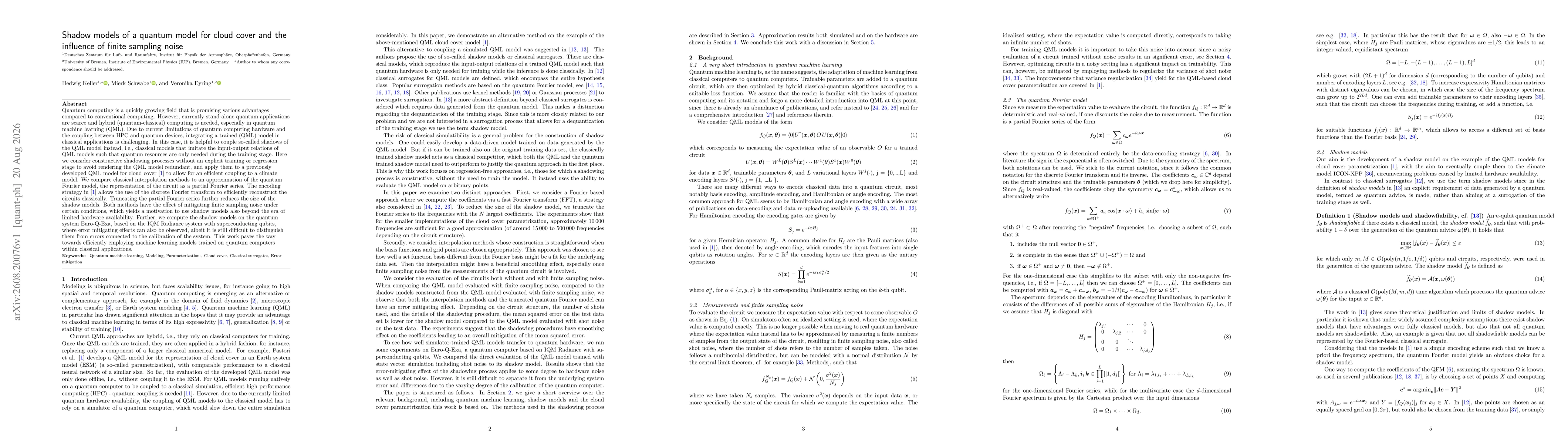 Thumbnail for Shadow models of a quantum model for cloud cover and the influence of finite sampling noise