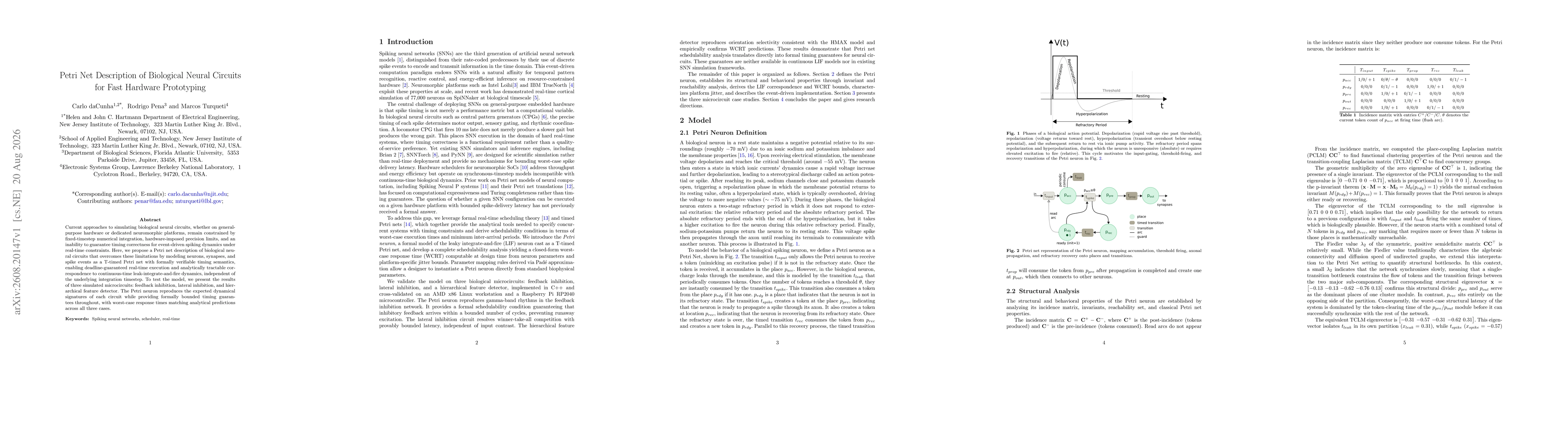 Thumbnail for Petri Net Description of Biological Neural Circuits for Fast Hardware Prototyping