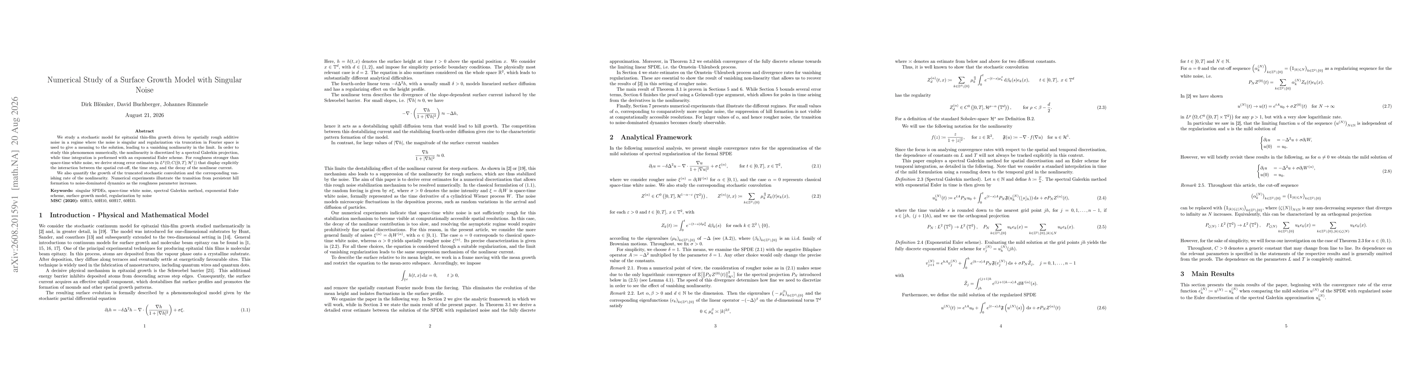 Thumbnail for Numerical Study of a Surface Growth Model with Singular Noise