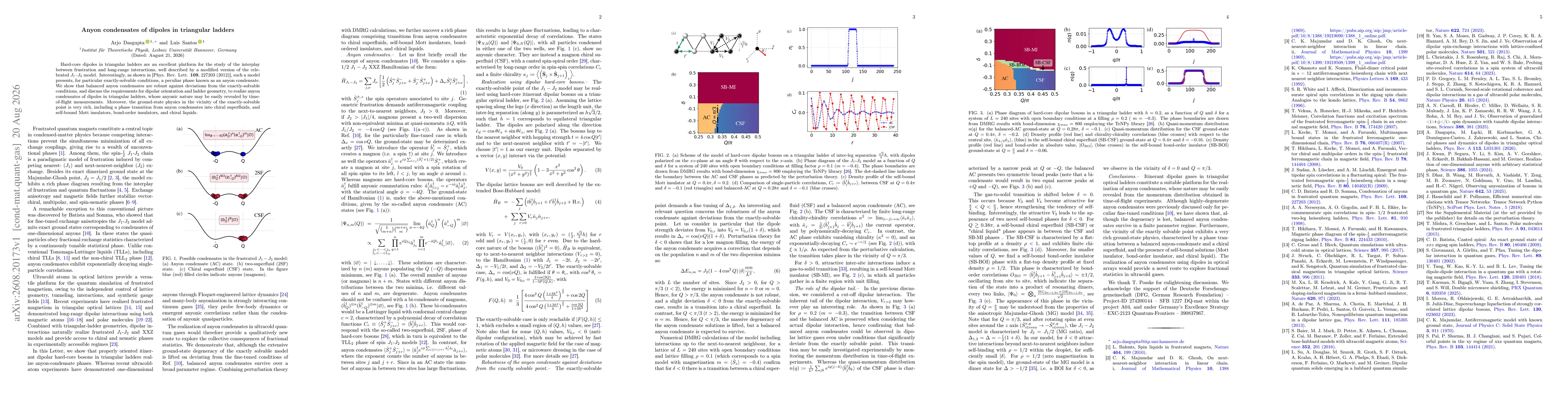 Thumbnail for Anyon condensates of dipoles in triangular ladders