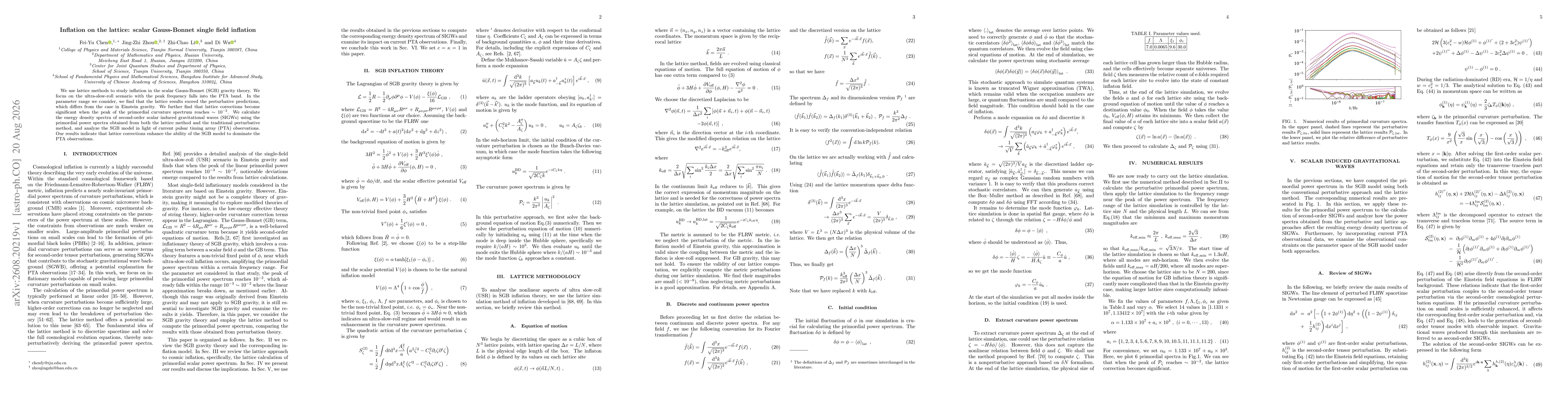 Thumbnail for Inflation on the lattice: scalar Gauss-Bonnet single field inflation