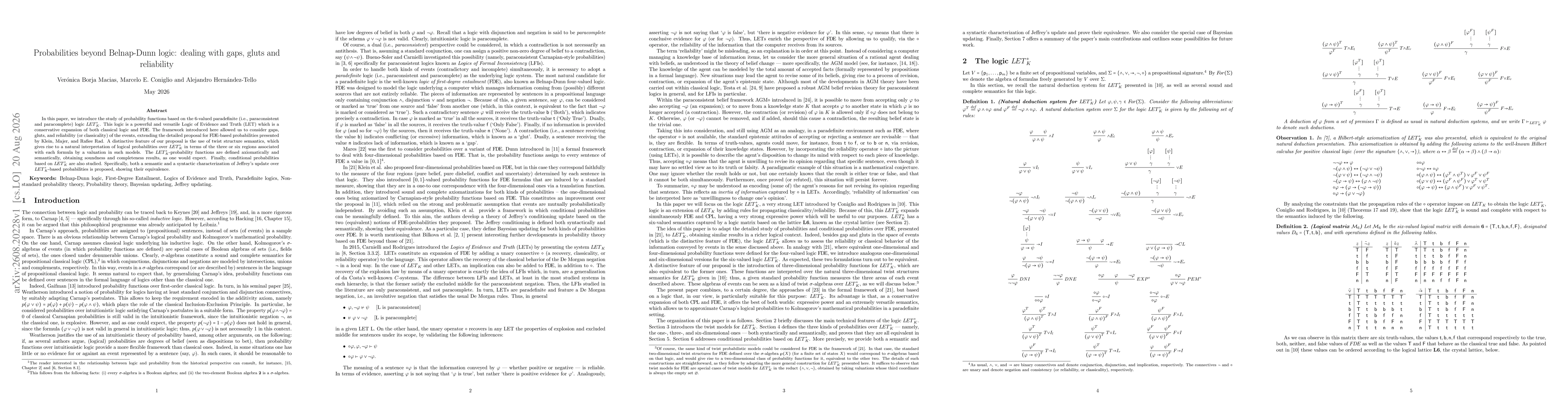 Thumbnail for Probabilities beyond Belnap-Dunn logic: dealing with gaps, gluts and reliability