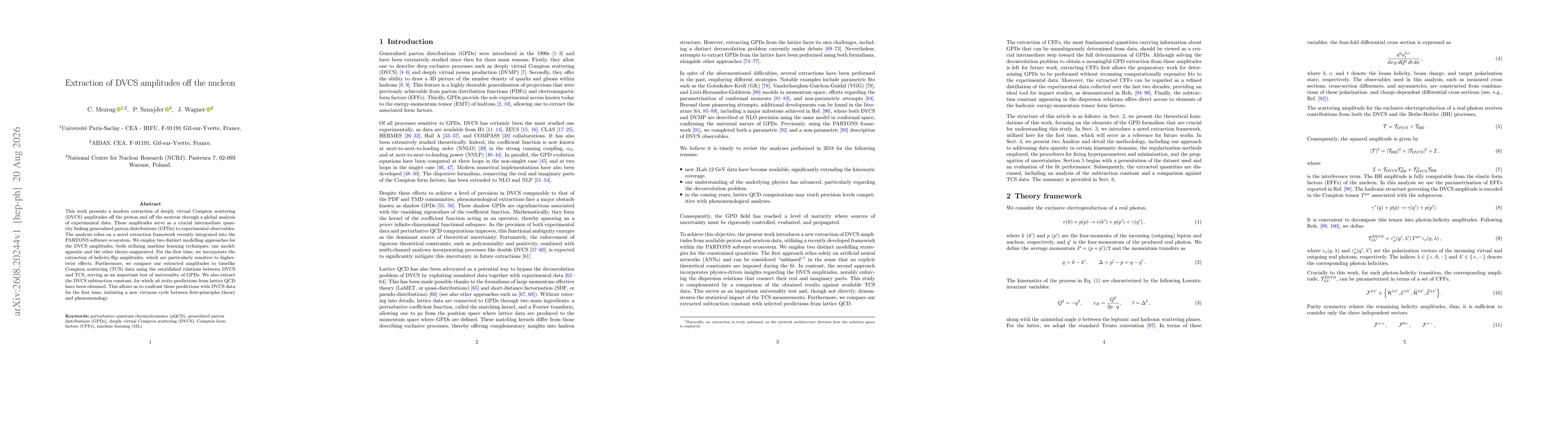 Thumbnail for Extraction of DVCS amplitudes off the nucleon