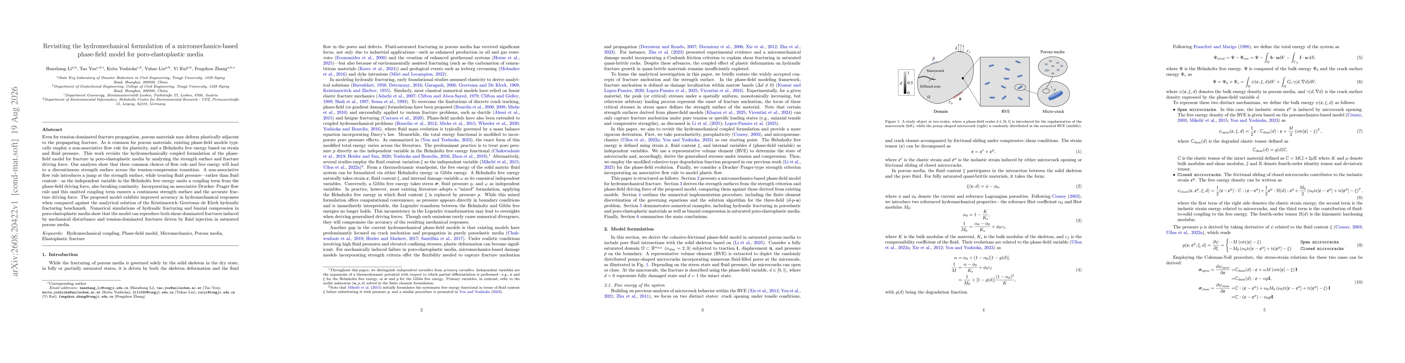Thumbnail for Revisiting the hydromechanical formulation of a micromechanics-based phase-field model for poro-elastoplastic media