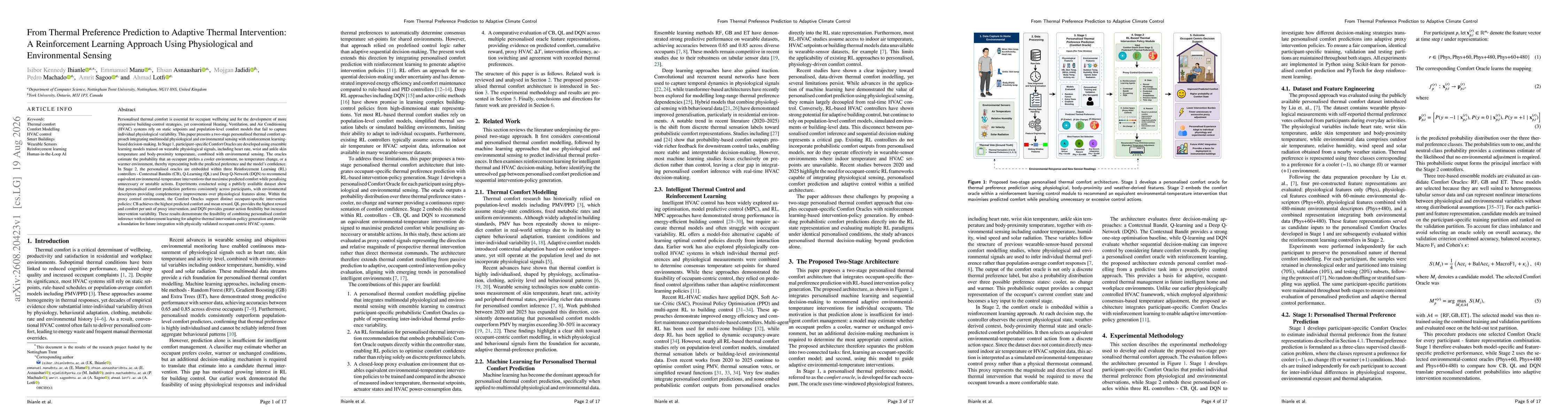 Thumbnail for From Thermal Preference Prediction to Adaptive Thermal Intervention: A Reinforcement Learning Approach Using Physiological and Environmental Sensing