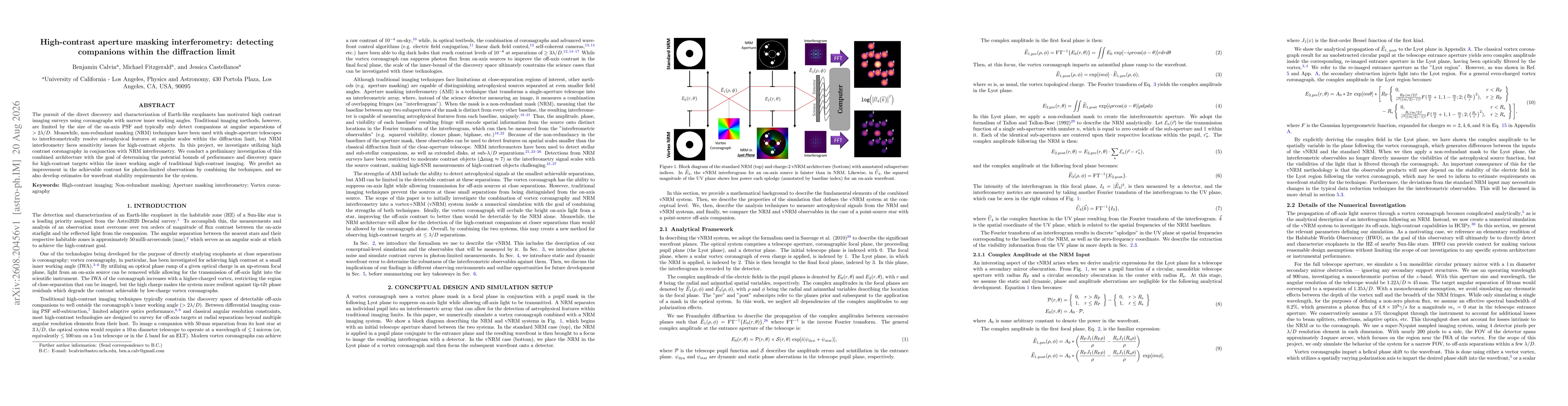 Thumbnail for High-contrast aperture masking interferometry: detecting companions within the diffraction limit