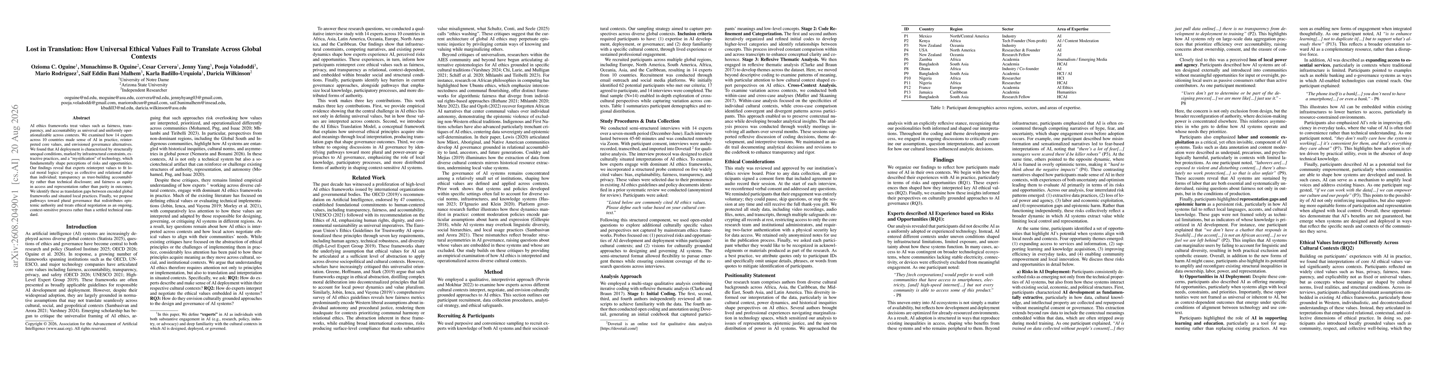 Thumbnail for Lost in Translation: How Universal Ethical Values Fail to Translate Across Global Contexts
