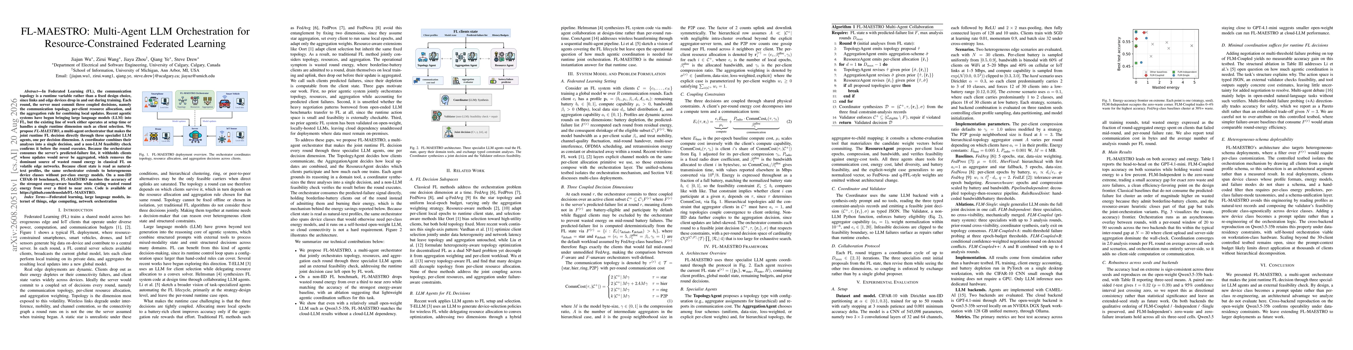 Thumbnail for FL-MAESTRO: Multi-Agent LLM Orchestration for Resource-Constrained Federated Learning