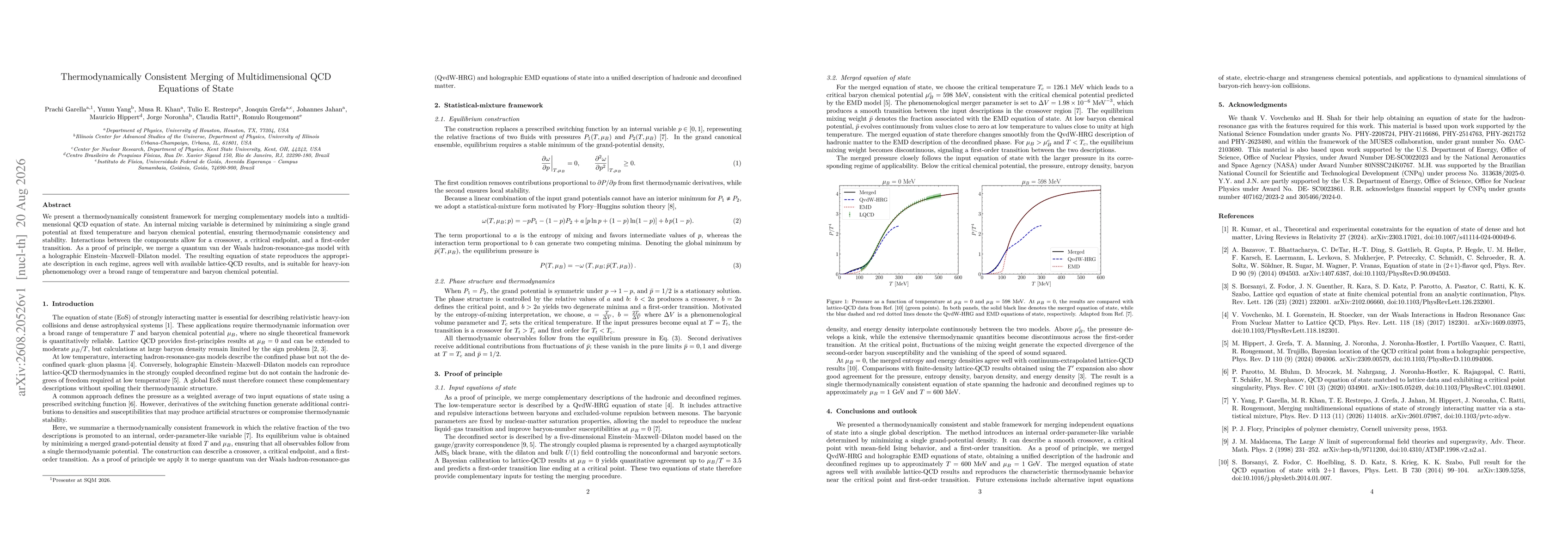 Thumbnail for Thermodynamically Consistent Merging of Multidimensional QCD Equations of State