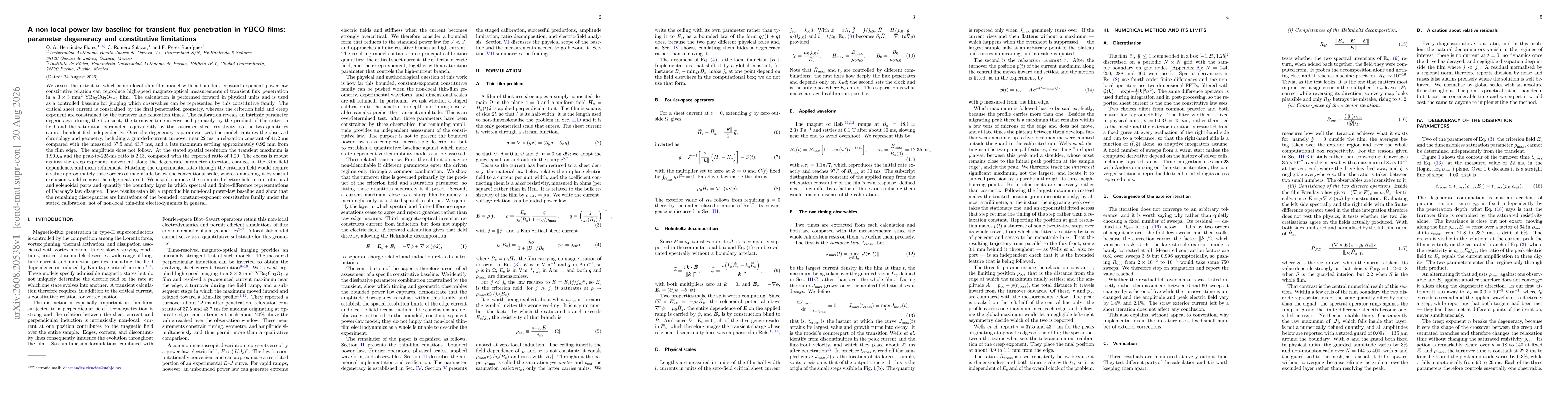 Thumbnail for A non-local power-law baseline for transient flux penetration in YBCO films: parameter degeneracy and constitutive limitations