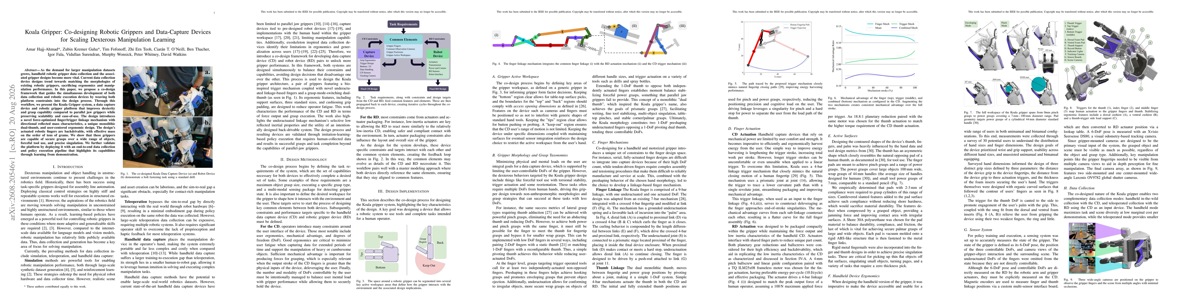 Thumbnail for Koala Gripper: Co-designing Robotic Grippers and Data-Capture Devices for Scaling Dexterous Manipulation Learning