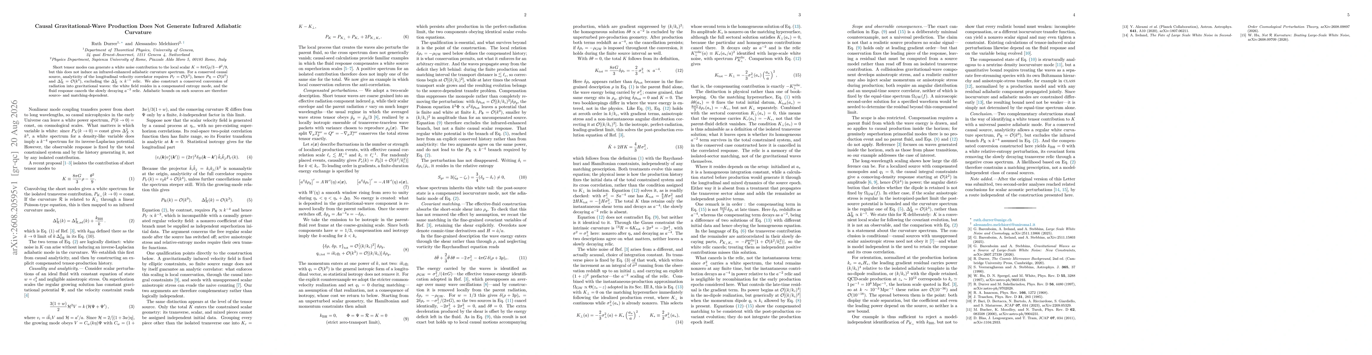 Thumbnail for Causal Gravitational-Wave Production Does Not Generate Infrared Adiabatic Curvature