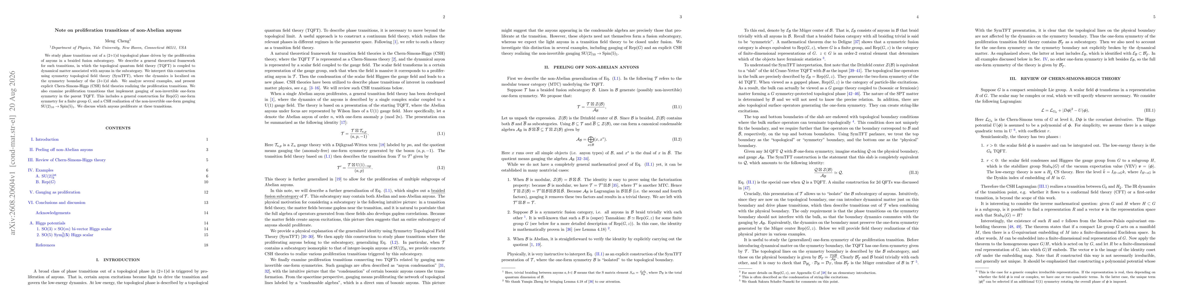 Thumbnail for Note on proliferation transitions of non-Abelian anyons