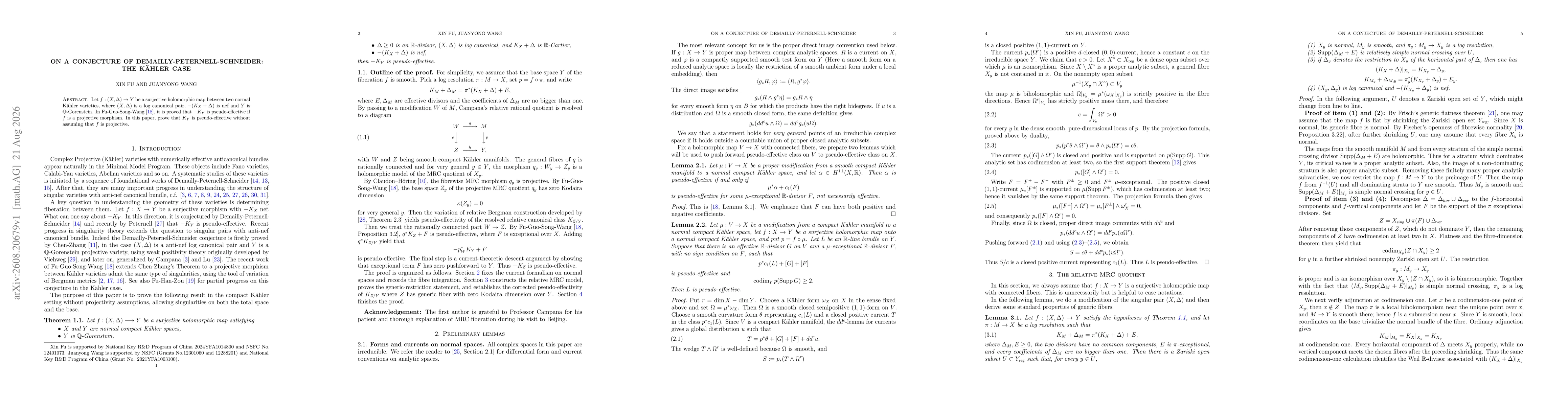 Thumbnail for On a conjecture of Demailly-Peternell-Schneider: the Kahler case