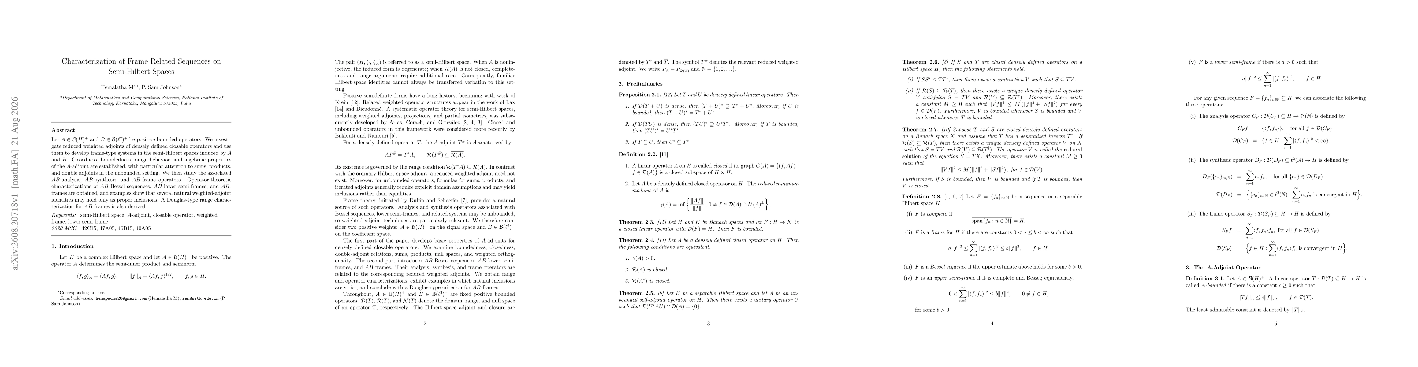 Thumbnail for Characterization of Frame-Related Sequences on Semi-Hilbert Spaces