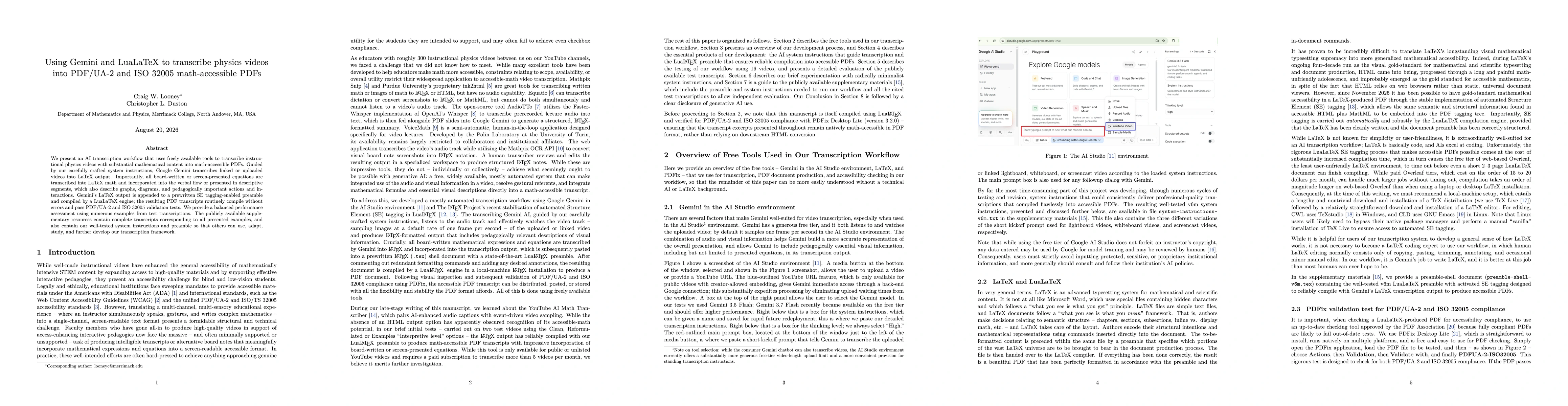 Thumbnail for Using Gemini and LuaLaTeX to transcribe physics videos into PDF/UA-2 and ISO 32005 math-accessible PDFs