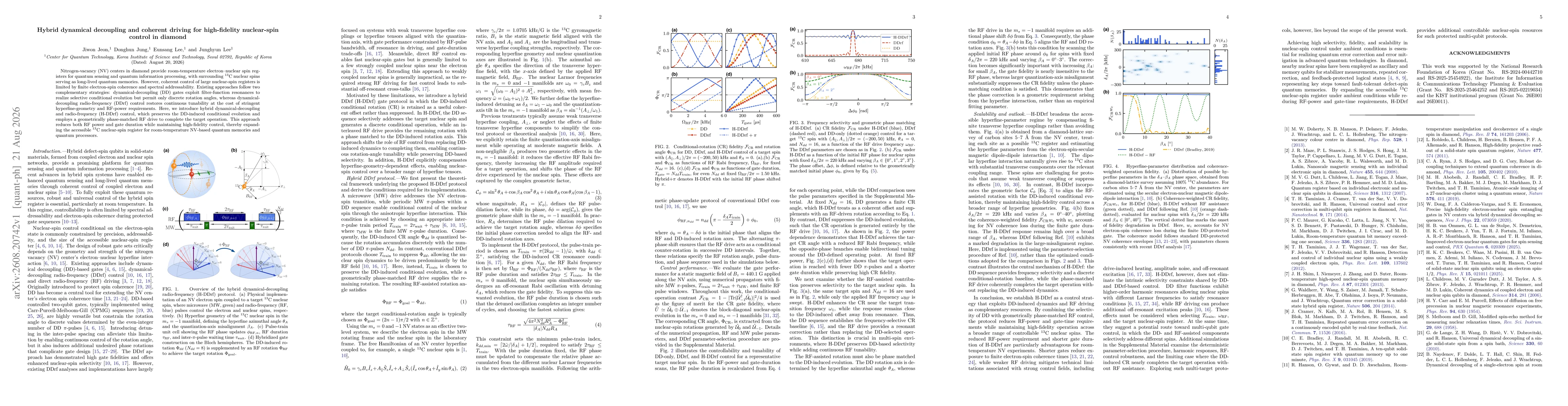Thumbnail for Hybrid dynamical decoupling and coherent driving for high-fidelity nuclear-spin control in diamond