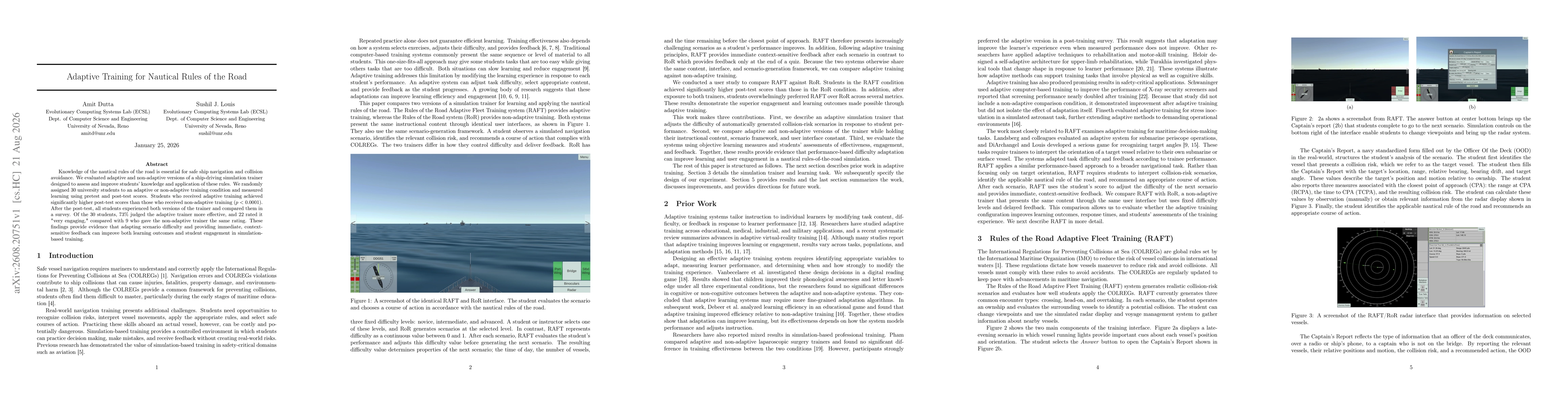 Thumbnail for Adaptive Training for Nautical Rules of the Road