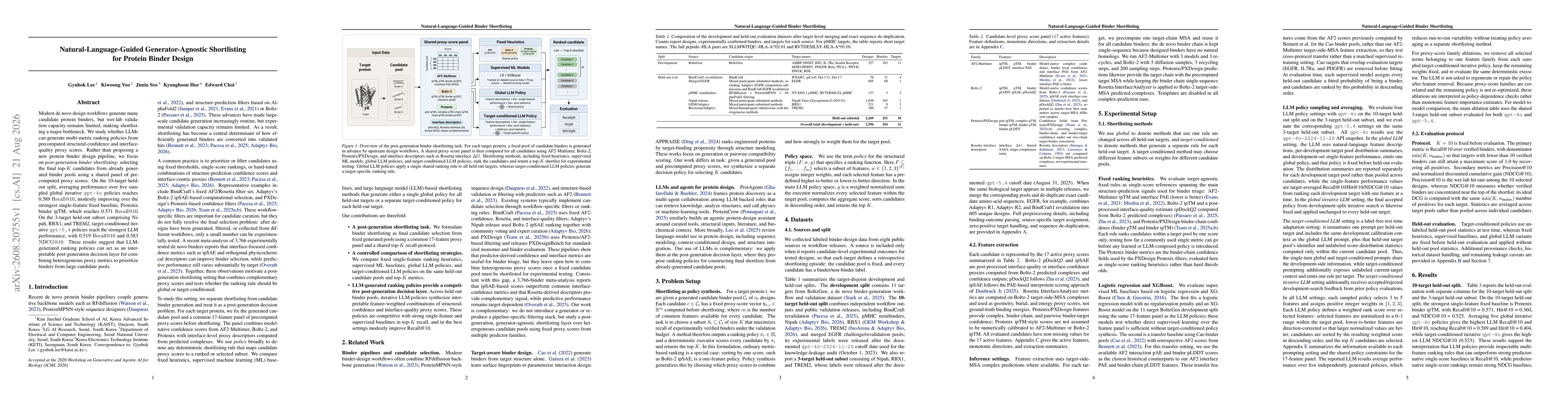 Thumbnail for Natural-Language-Guided Generator-Agnostic Shortlisting for Protein Binder Design